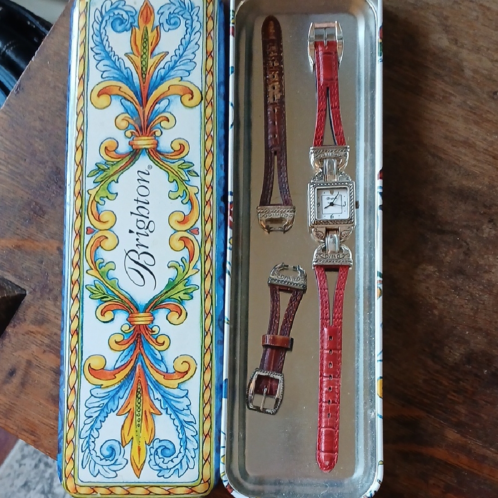 Brighton Women's Red and Brown Watch Set